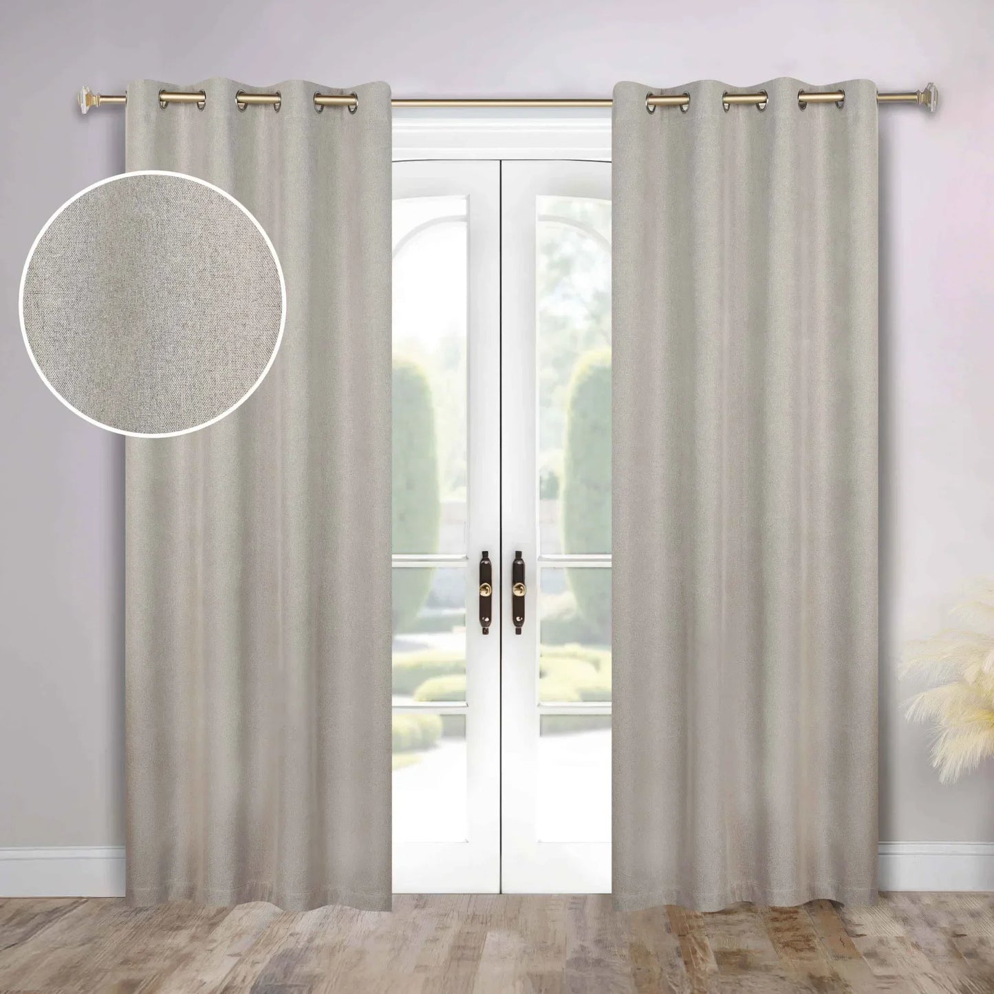 100 % Blackout Window Curtains Grommet Washable Set of 2 Neal