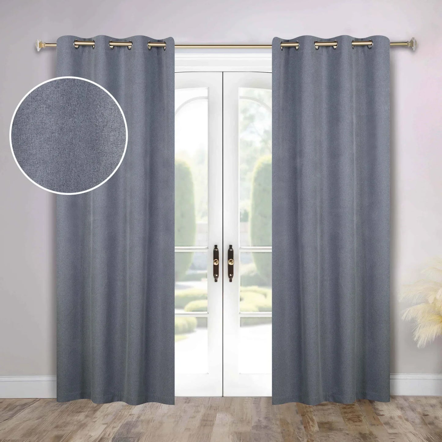 100 % Blackout Window Curtains Grommet Washable Set of 2 Neal