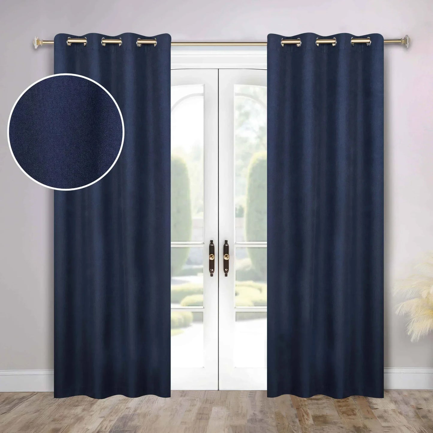 100 % Blackout Window Curtains Grommet Washable Set of 2 Neal