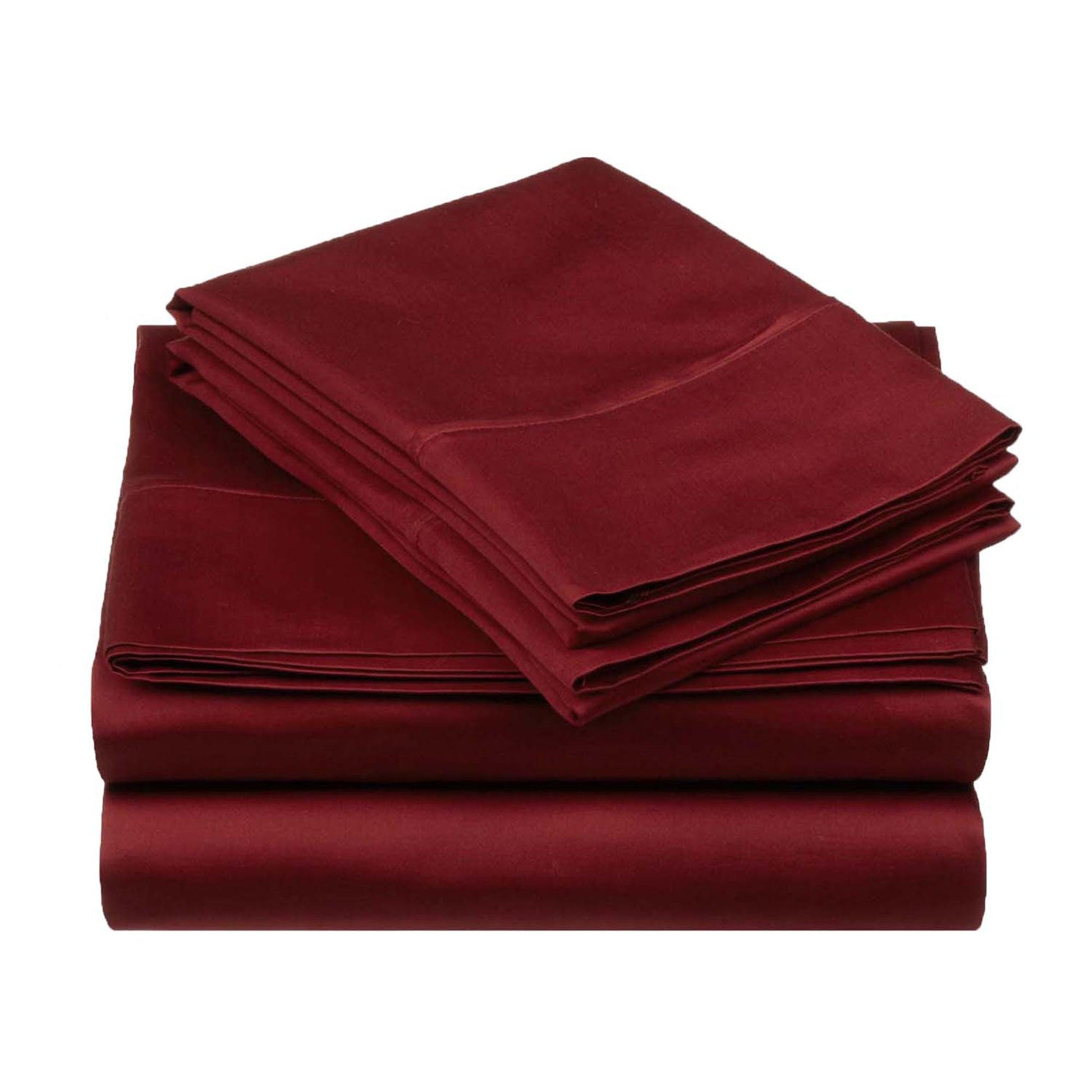  Superior Egyptian Cotton 530 Thread Count Solid Sheet Set - Burgundy