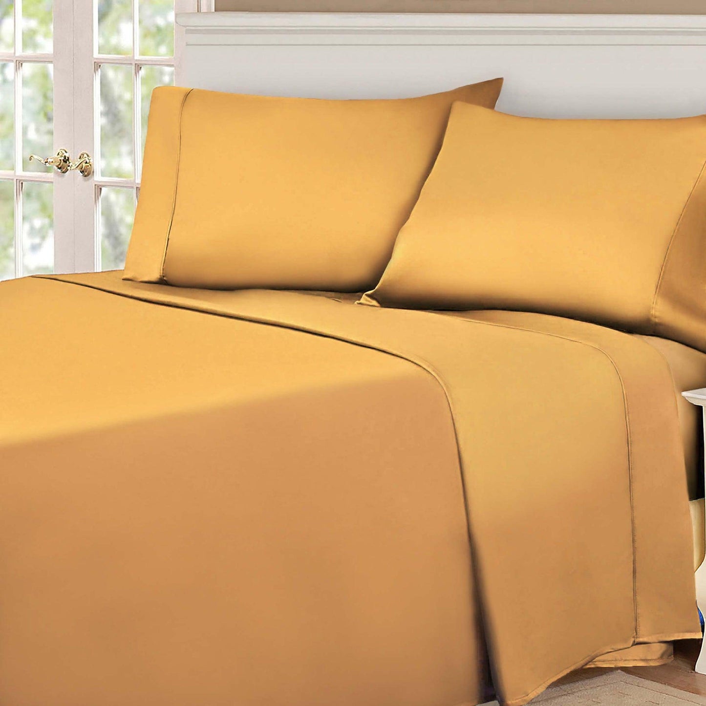  Superior Egyptian Cotton 530 Thread Count Solid Sheet Set - Gold