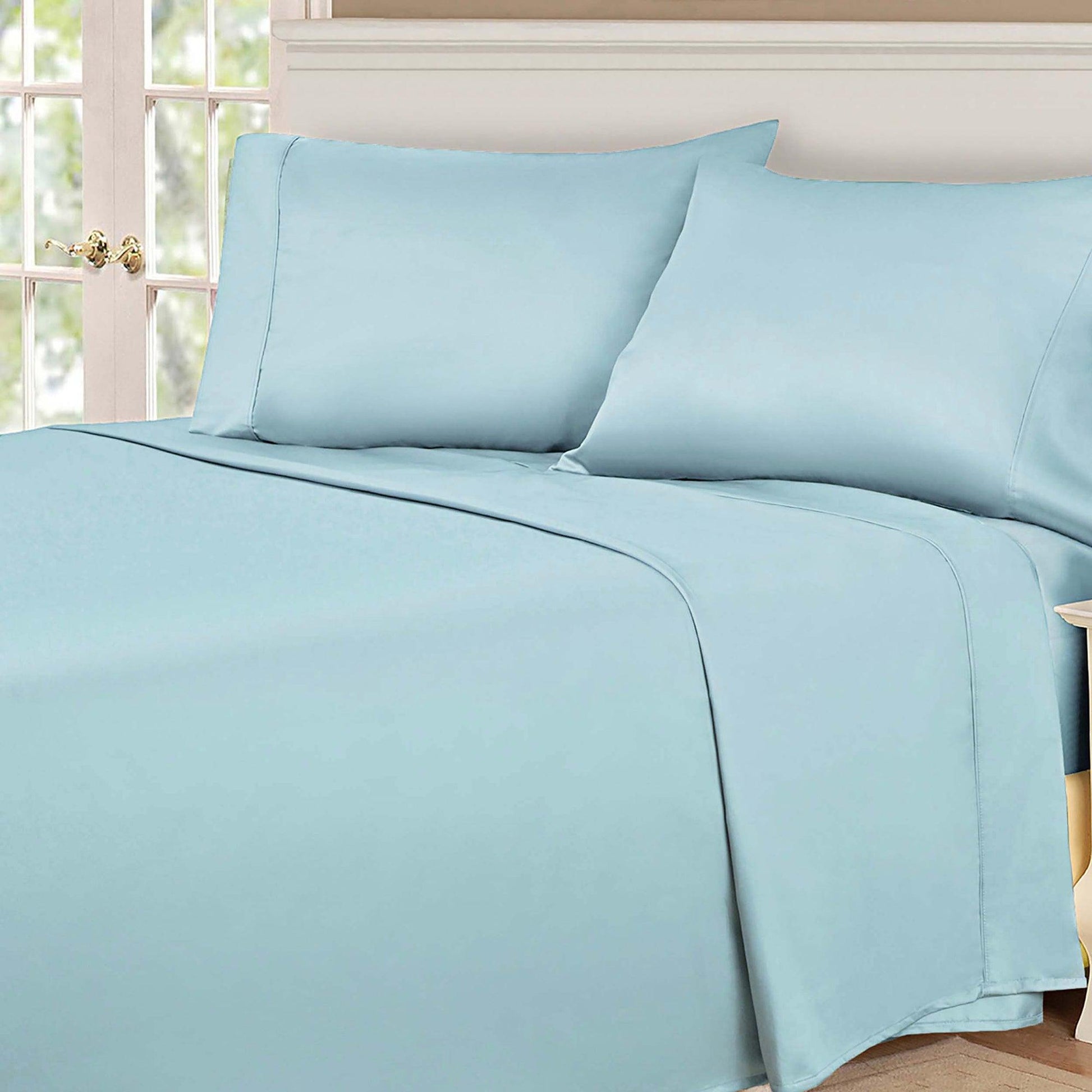  Superior Egyptian Cotton 530 Thread Count Solid Sheet Set - Light Blue