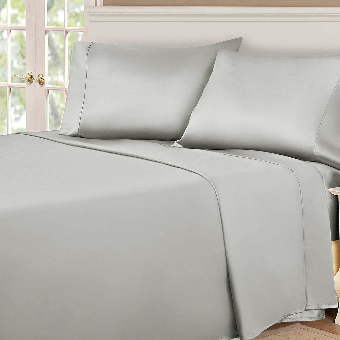  Superior Egyptian Cotton 530 Thread Count Solid Sheet Set - Platinum