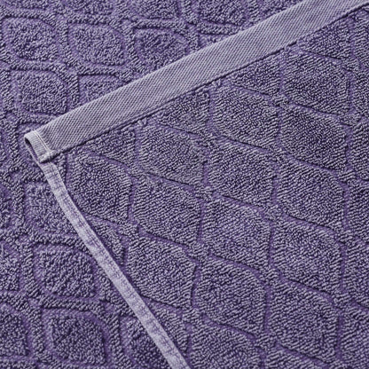 Denim Wash Jacquard 6-Piece Cotton Bath Towel Set - Lilac