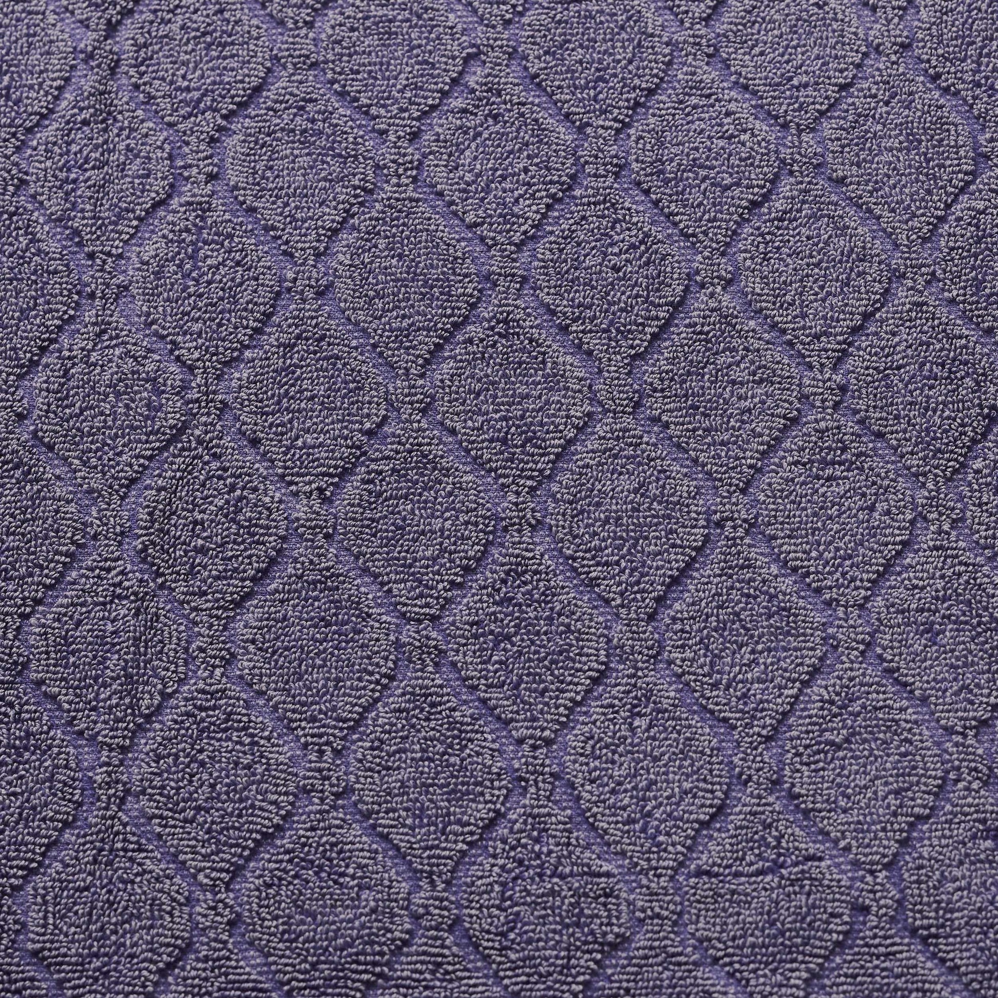 Denim Wash Jacquard 6-Piece Cotton Bath Towel Set - Lilac