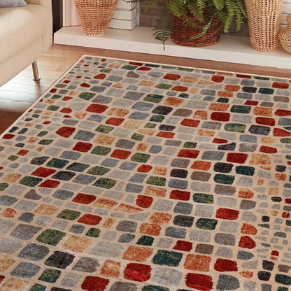 Dexter Abstract Cobblestone Indoor Area Rug or Runner
