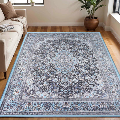 Fiorella Modern Farmhouse Floral Oriental Medallion Indoor Area Rug