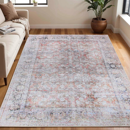 Lottie Distressed Geometric Rustic Farmhouse Indoor Area Rug