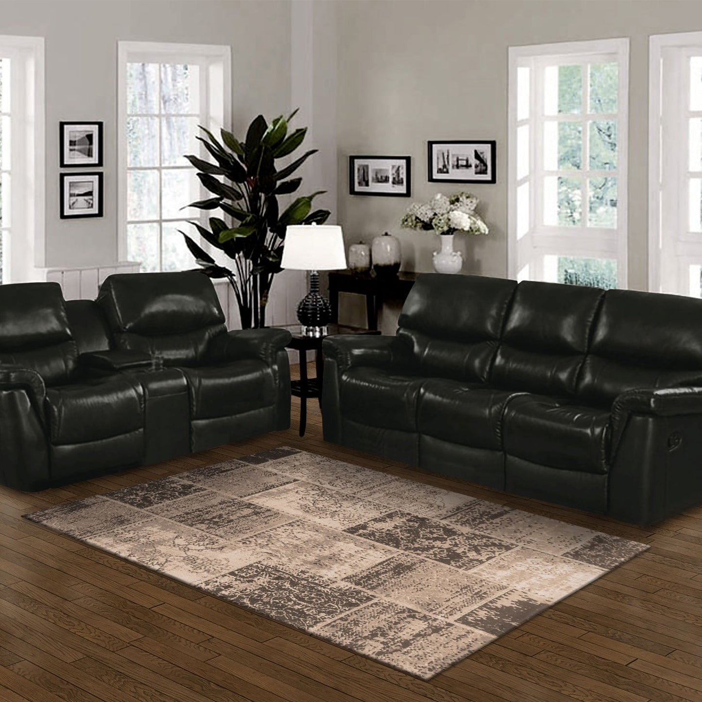 Superior Brighton Oriental Contemporary Distressed Cotton-Blended Area Rug - Brown