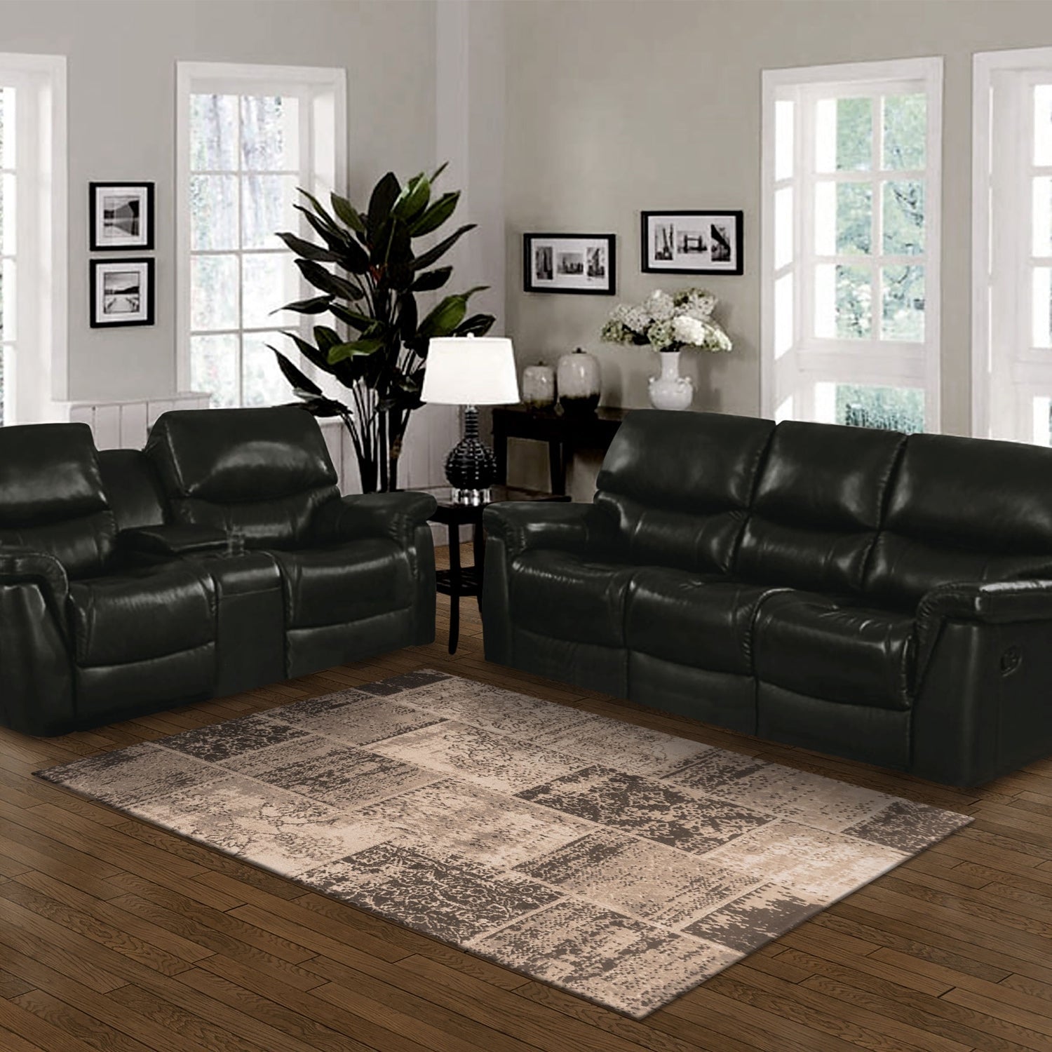 Superior Brighton Oriental Contemporary Distressed Cotton-Blended Area Rug - Brown