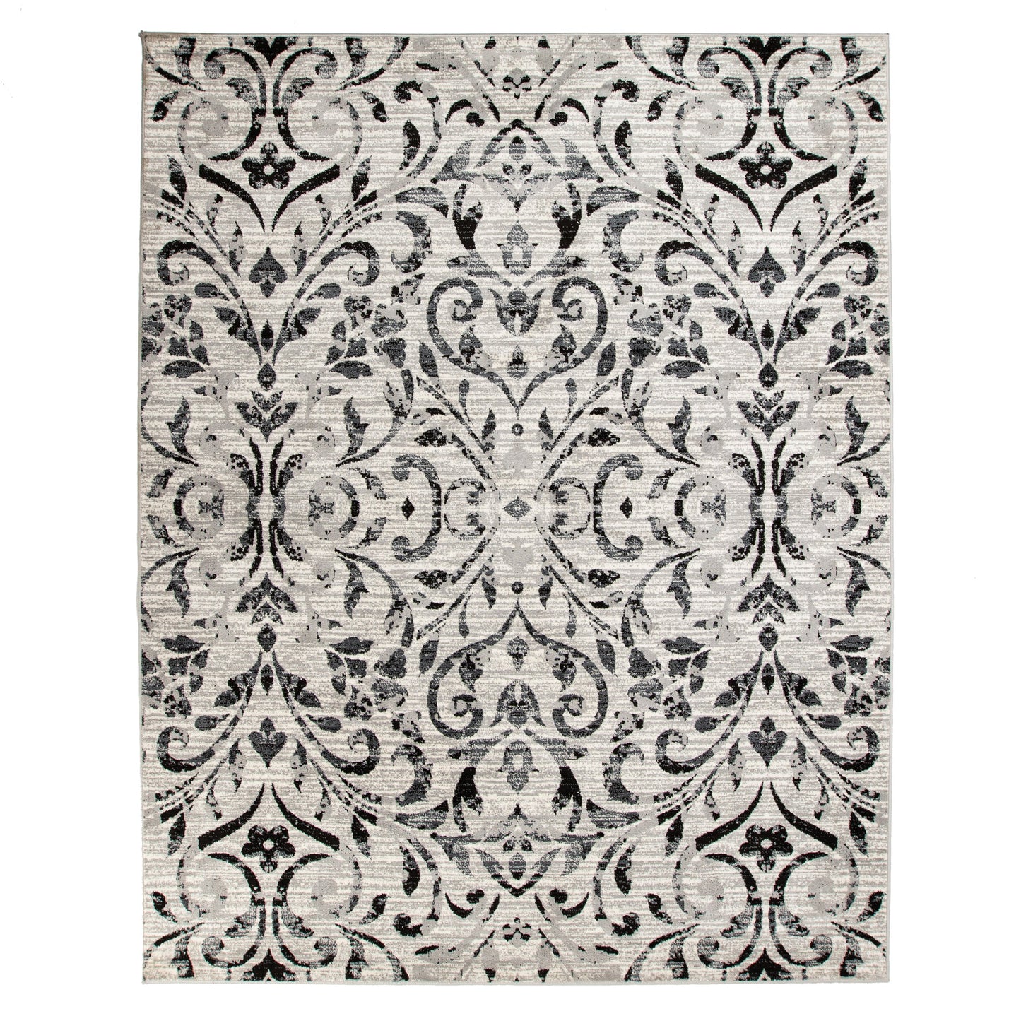 Superior Lovina Classic Scrolling Vine Indoor Area Rug - Platinum