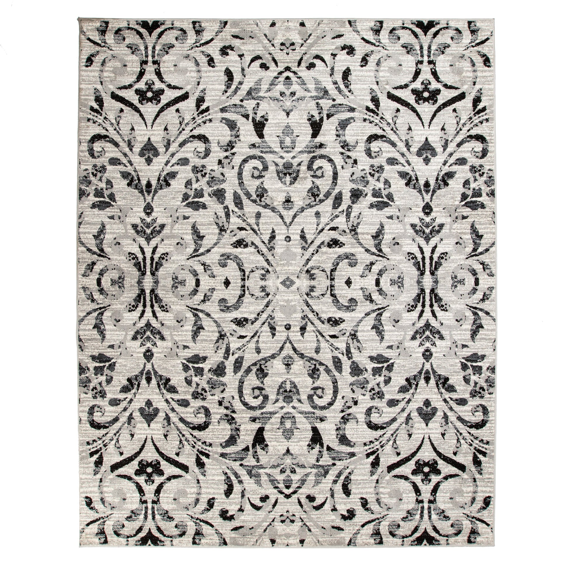 Superior Lovina Classic Scrolling Vine Indoor Area Rug - Platinum