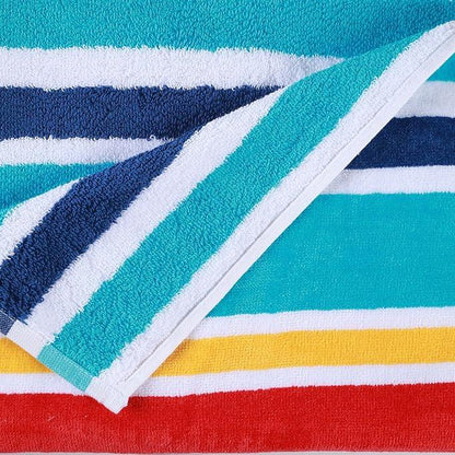 Oceana Stripe Oversized Cotton 2 Piece Beach Towel Set