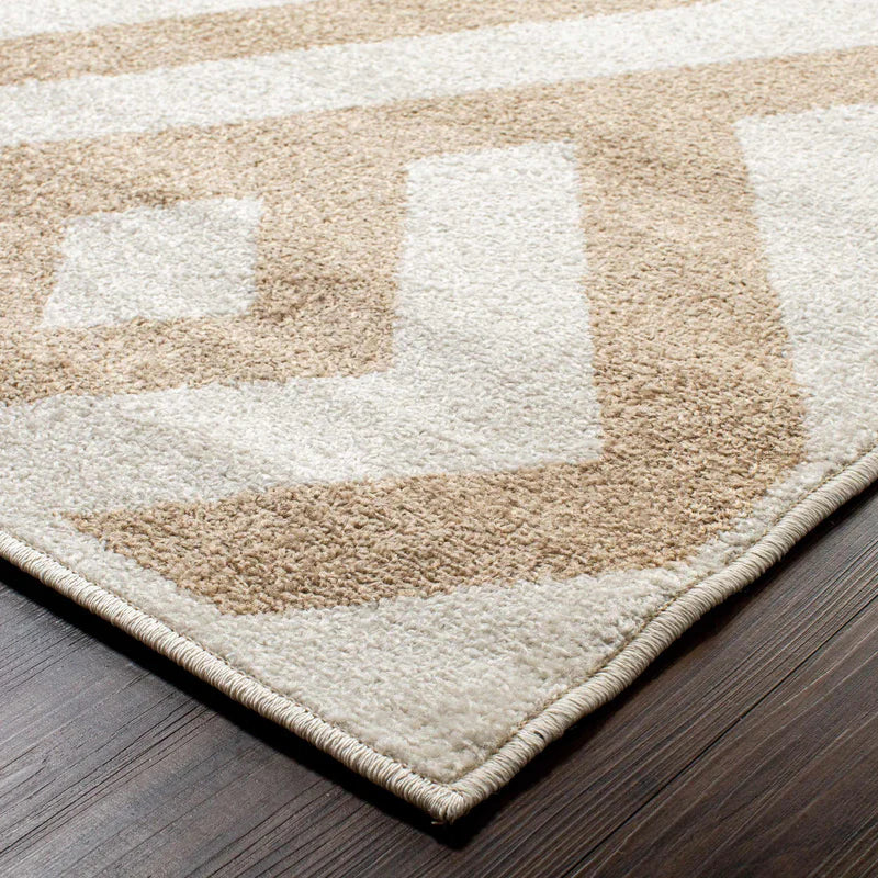 Saxton Geometric Contemporary Area Rug - Ivory