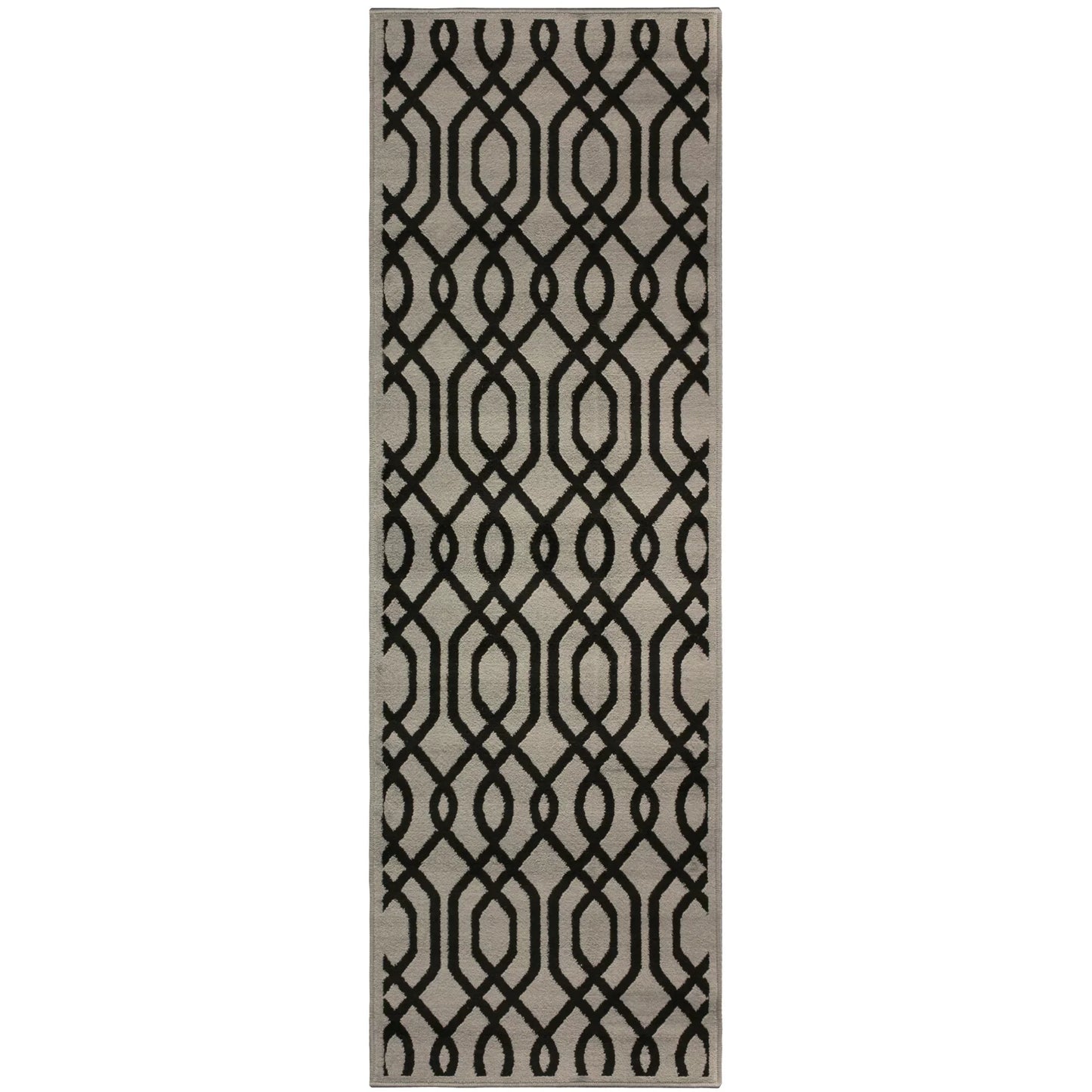 Gryffon Geometric Lattice Area Rug - Black