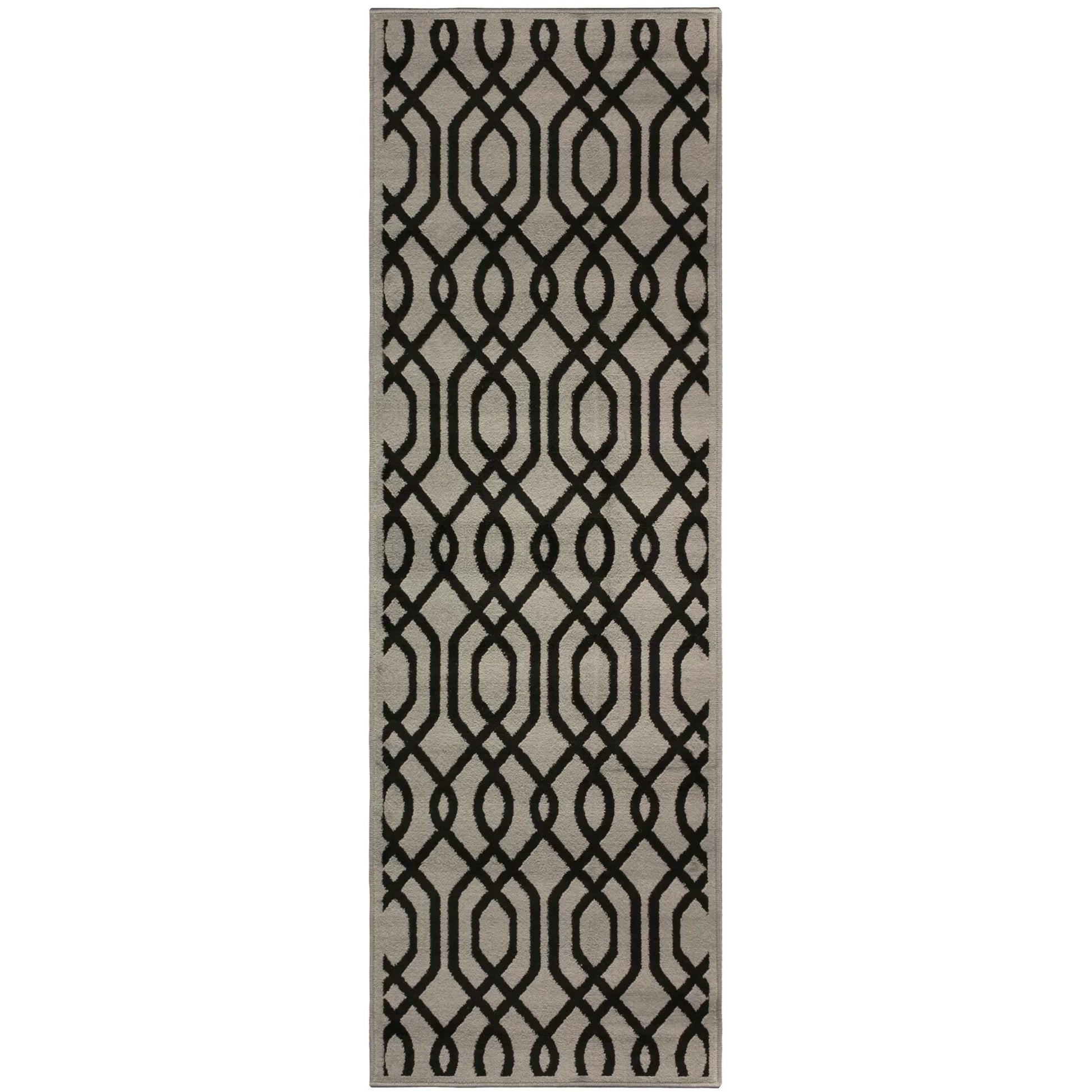 Gryffon Geometric Lattice Area Rug - Black