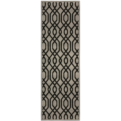 Gryffon Geometric Lattice Area Rug - Black