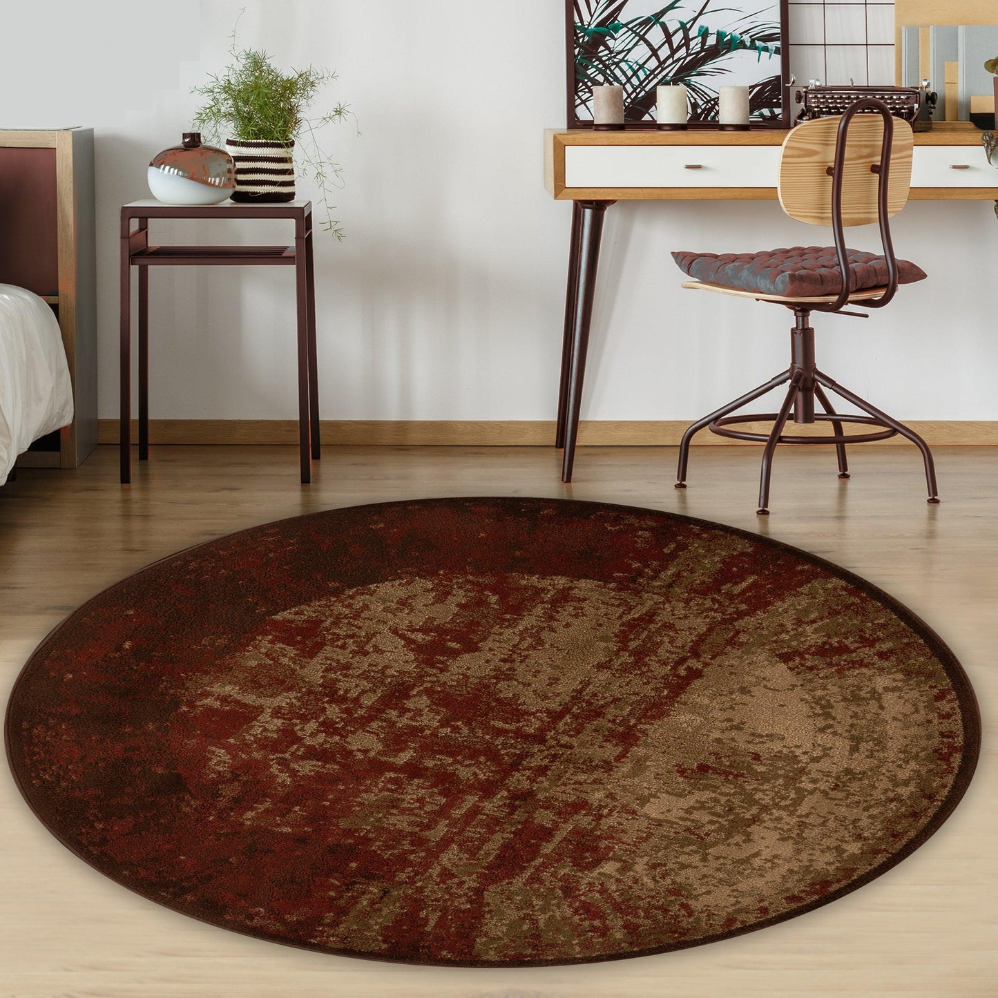 Superior Afton Acid Wash Gradient Indoor Area Rug or Runner Or Door Mat - Auburn