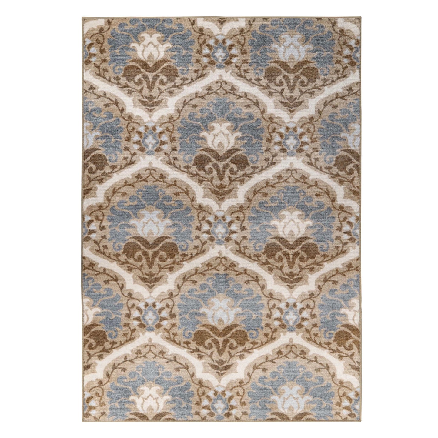 Chloe Floral Damask Non-Slip Washable Indoor Area Rug or Runner