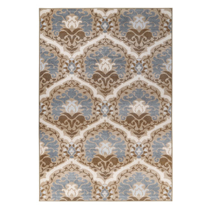 Chloe Floral Damask Non-Slip Washable Indoor Area Rug or Runner