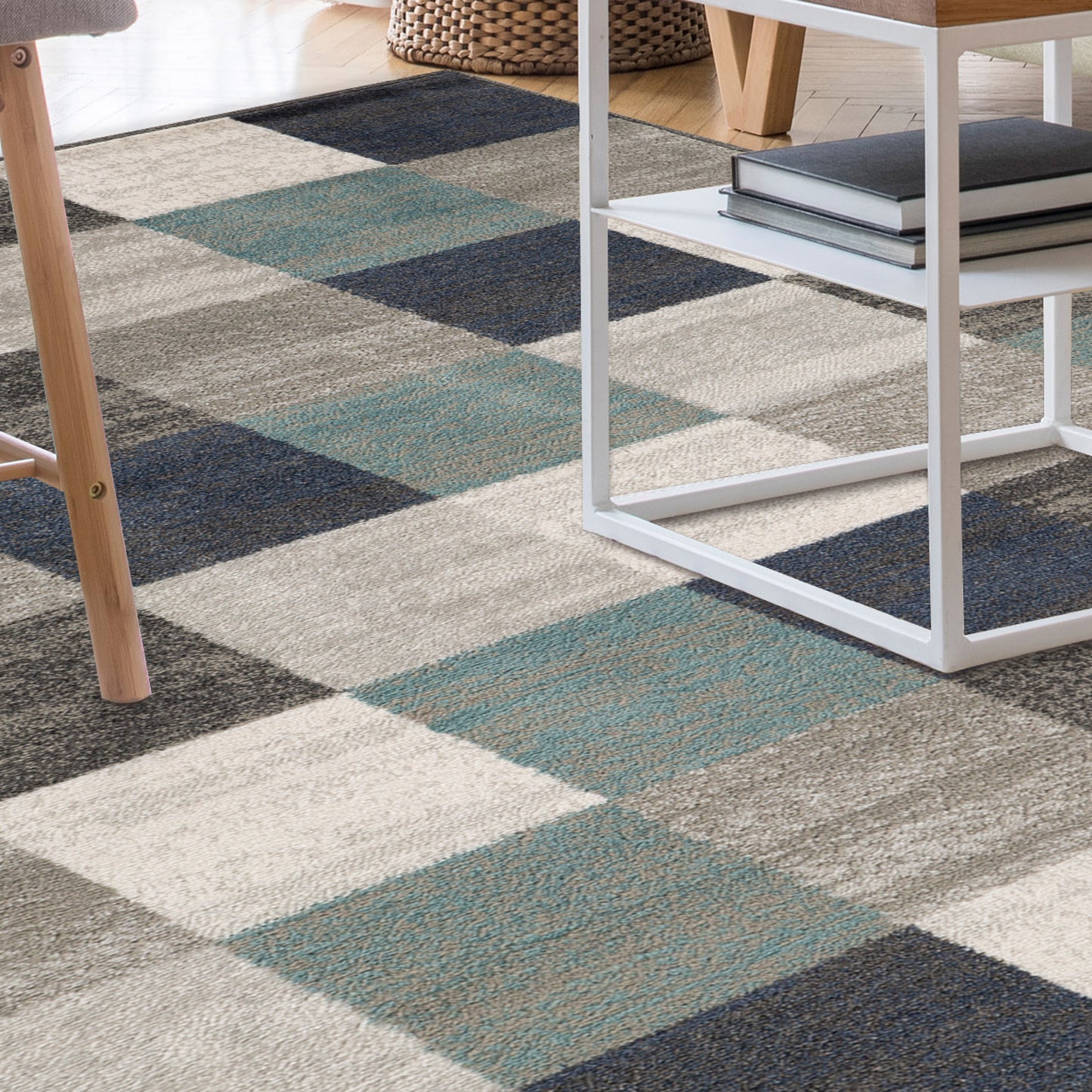 Superior Rockaway Geometric Checkered Rivulet Transitional Area Rug -  Rivulet