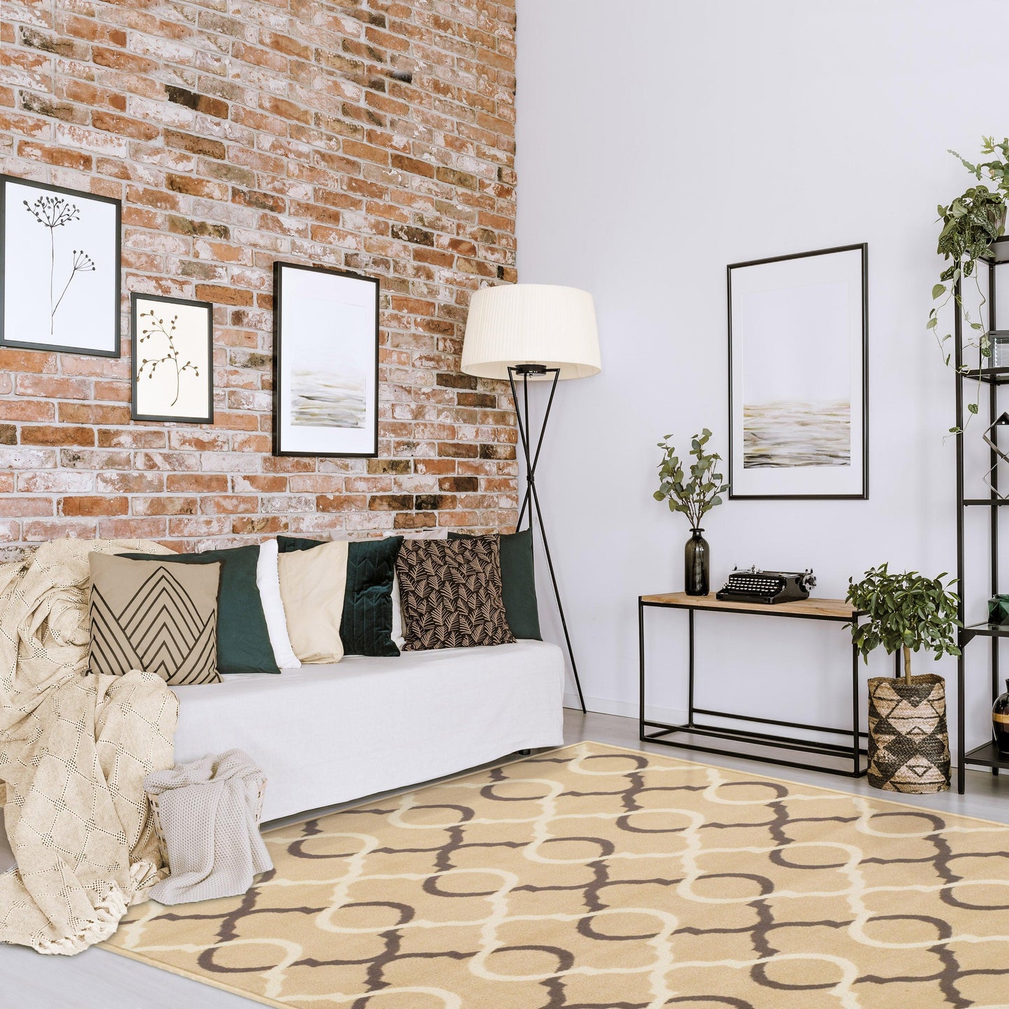 Superior Cadena Moroccan Trellis Contemporary Area Rug - Beige