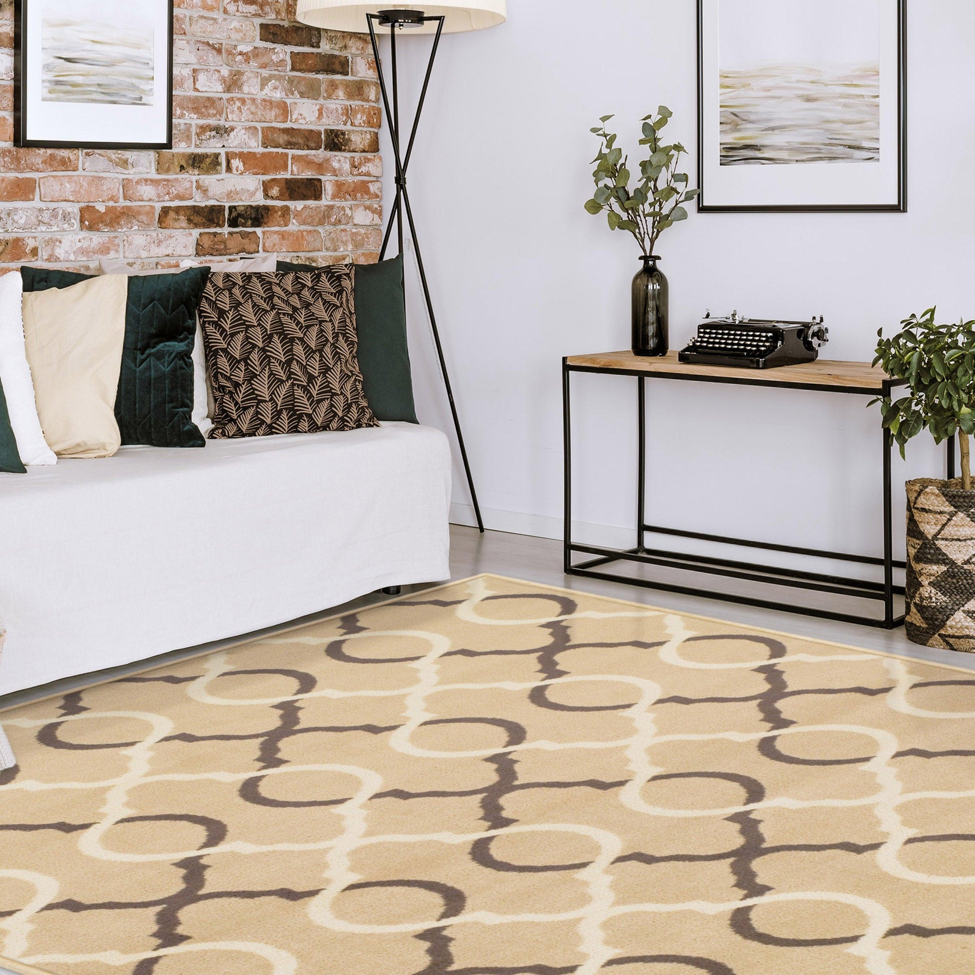 Superior Cadena Moroccan Trellis Contemporary Area Rug - Beige