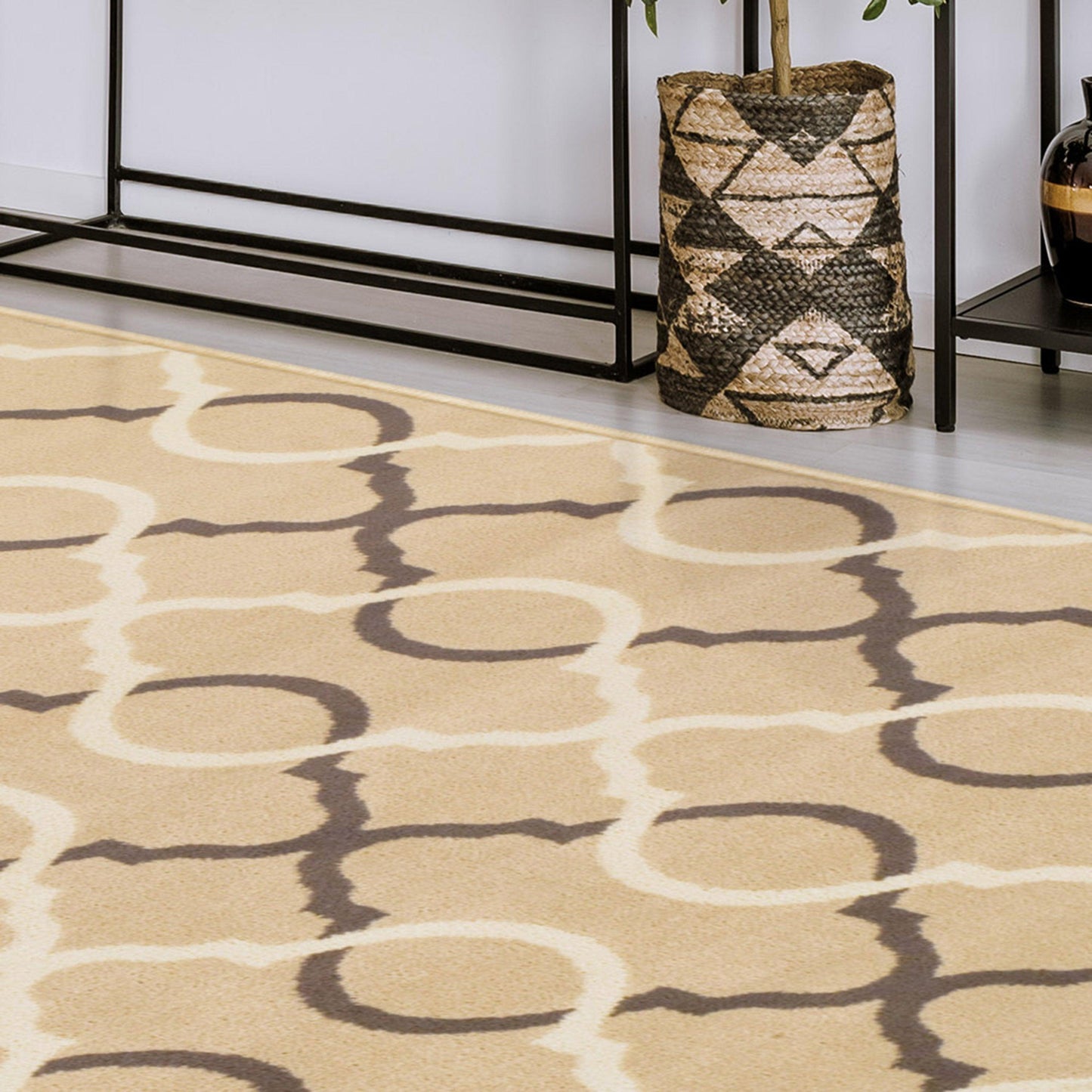 Superior Cadena Moroccan Trellis Contemporary Area Rug - Beige