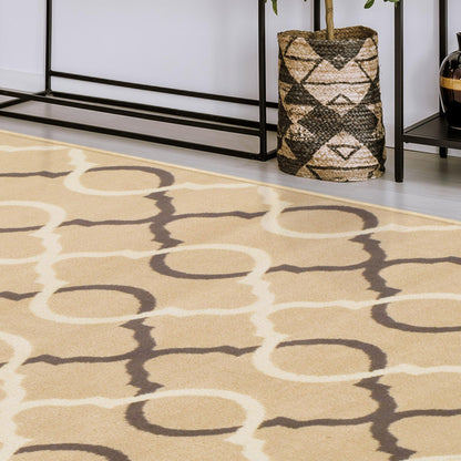 Superior Cadena Moroccan Trellis Contemporary Area Rug - Beige