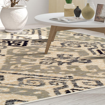  Superior Distressed Southwestern Tribal Area Rug - Beige