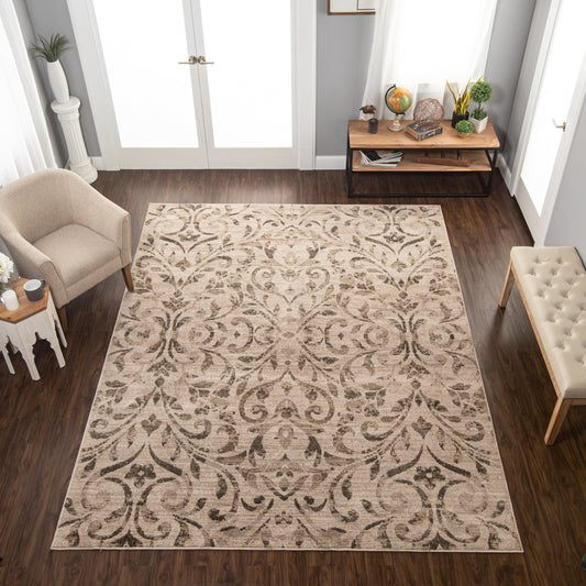 Superior Lovina Classic Scrolling Vine Indoor Area Rug  - Bronze