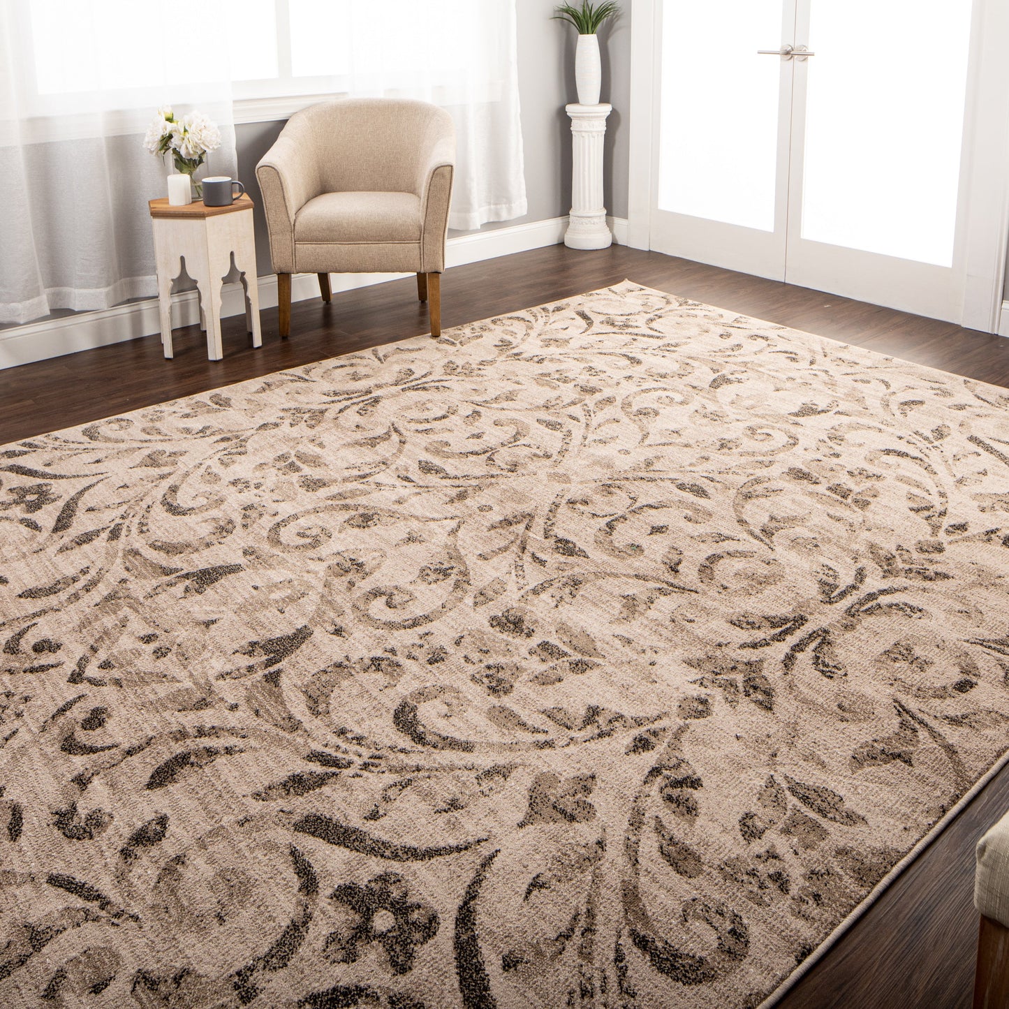 Superior Lovina Classic Scrolling Vine Indoor Area Rug  - Bronze