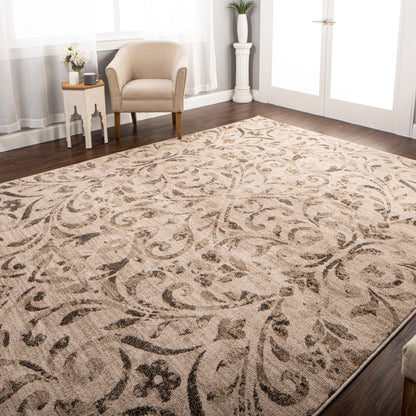 Superior Lovina Classic Scrolling Vine Indoor Area Rug  - Bronze