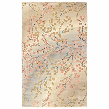 Superior Adsila Iridescent Floral Modern Area Rug or Runner - Apricot