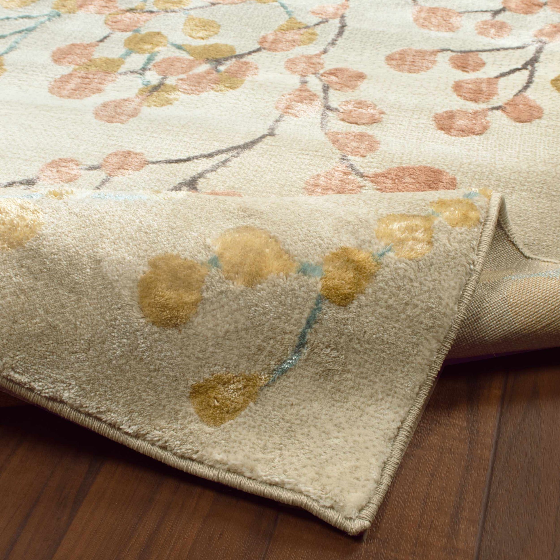 Superior Adsila Iridescent Floral Modern Area Rug or Runner - Apricot