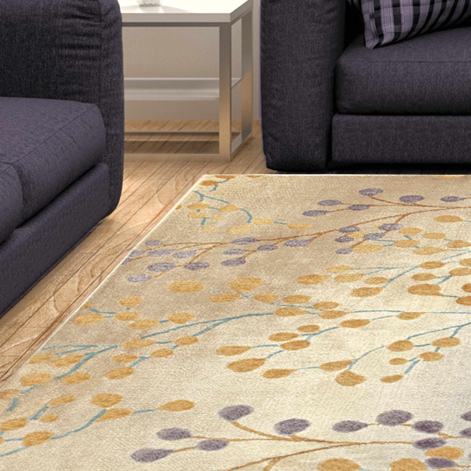 Superior Adsila Iridescent Floral Modern Area Rug or Runner - Violet