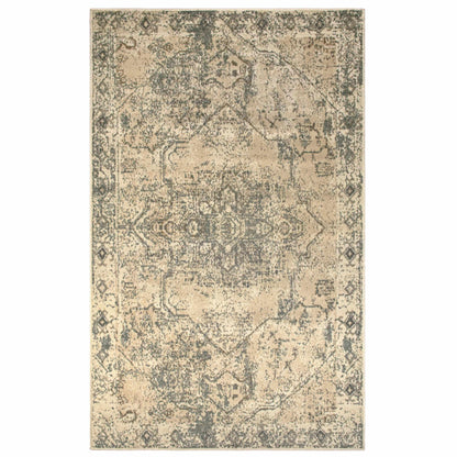  Amaris Vintage Oriental Distressed Medallion Indoor Area Rug
