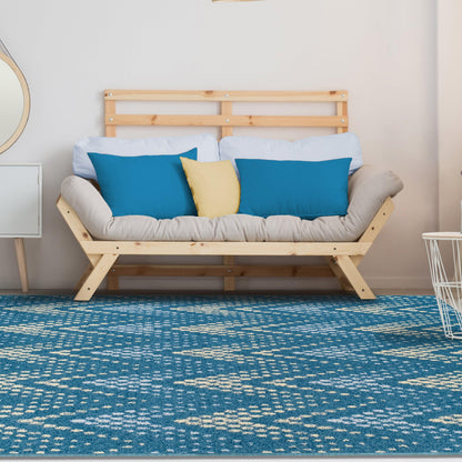 Superior Arete Modern Ombre Chevron Area Rug or Runner - Blue
