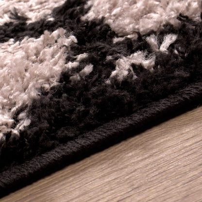 Superior Bengali Modern Geometric Lattice Trellis Indoor Shag Area Rug - Charcoal