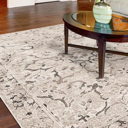 Caine Distressed Florals Modern Indoor Area Rug - Bronze