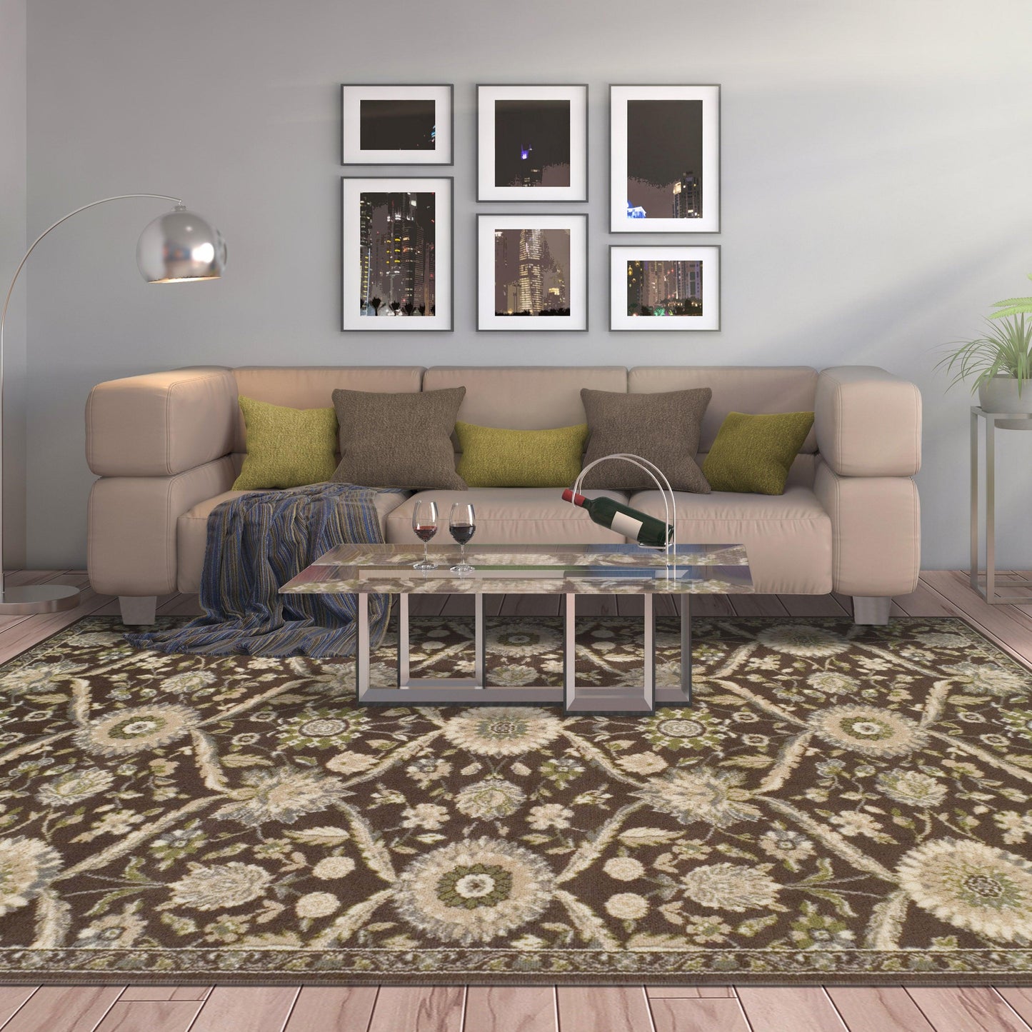  Chandler Vintage Floral Damask Area Rug 
