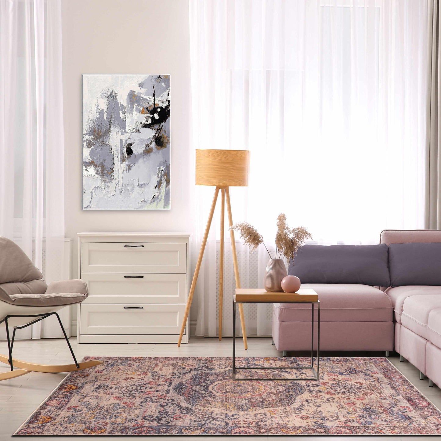  Cherise Distressed Vintage Medallion Area Rug