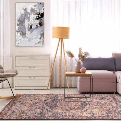 Cherise Distressed Vintage Medallion Area Rug 