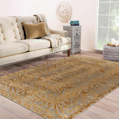 Cressida Distressed Damask Area Rug 