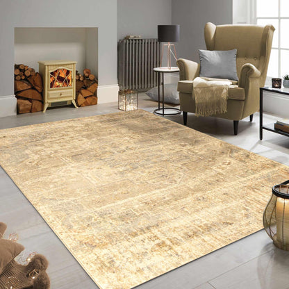  Superior Duard Heavily Distressed Geometric Medallion Area Rug 