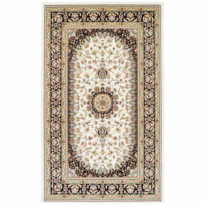  Superior Edinberg Oriental Floral Medallion Area Rug - Ivory/Red