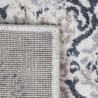 Superior Modern Distressed Medallion Indoor Area or Runner Rug - Ivory