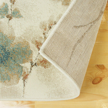 Superior Fiore Modern Oriental Floral Area Rug - Stone