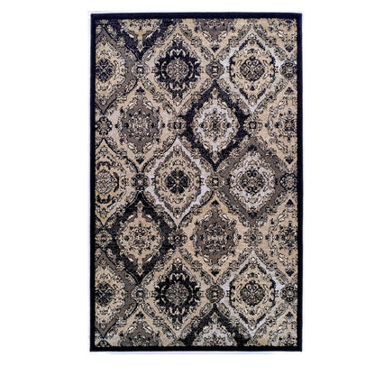  Superior Hayden Baroque Medallion Trellis Area Rug - Black