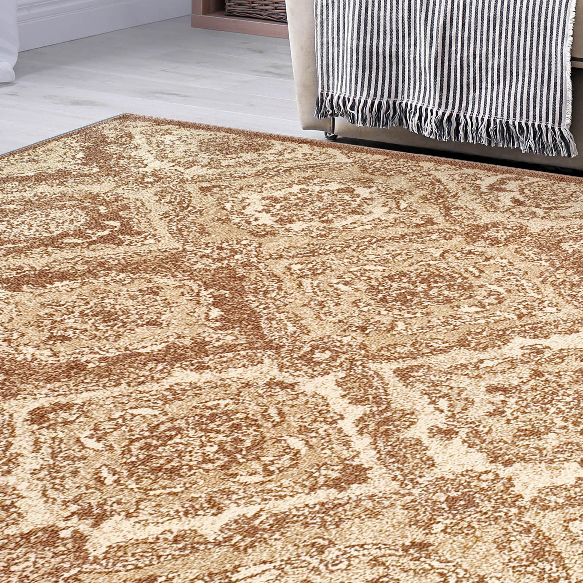  Superior Hayden Baroque Medallion Trellis Area Rug - Brown